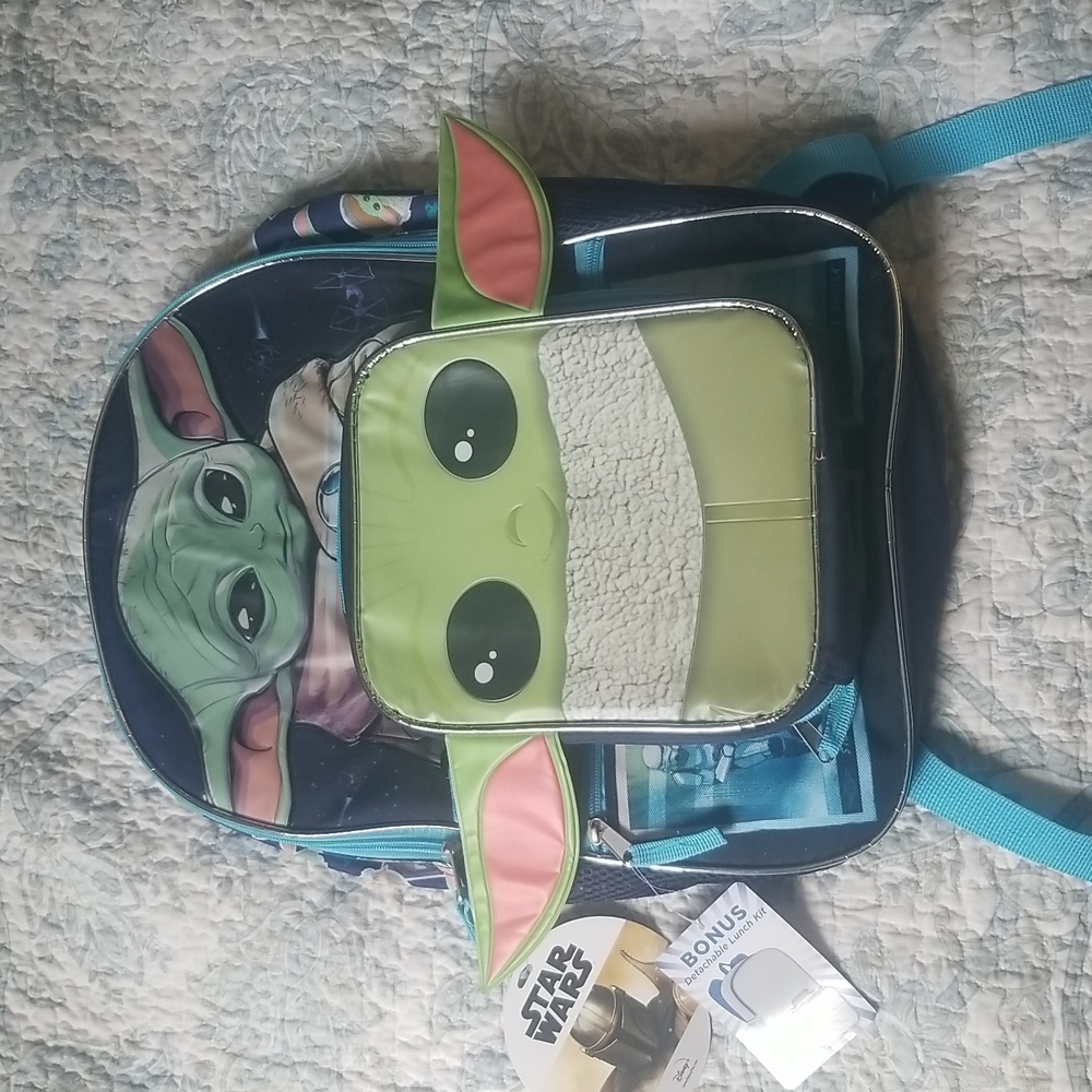 Star Wars Mandalorian backpack with detachable lunch bag